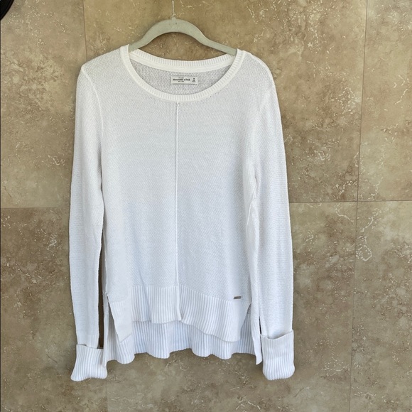 Abercrombie & Fitch White Textured Knit Sweater Women’s Medium Long Sleeve A&F - Picture 10 of 10